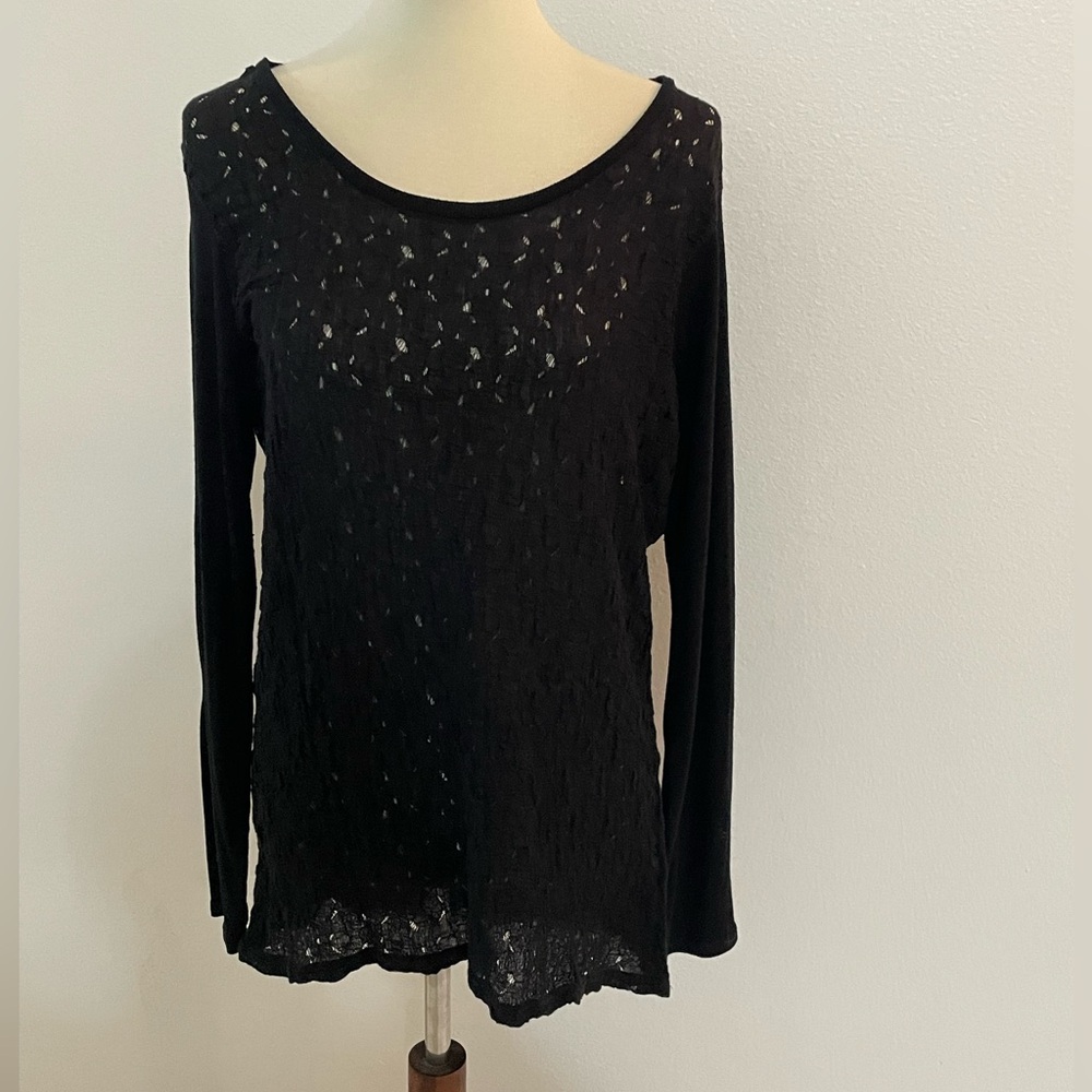 Vera Wang Lace Top Size XL Black‎